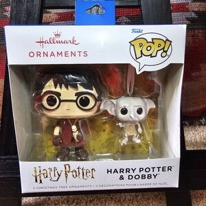 NEW Hallmark Harry Potter and Dobby Funko ! Christmas Ornaments(2).